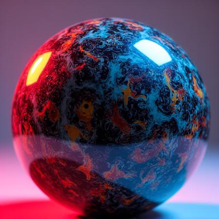 Palla da bowling con un complesso design astratto multicolore