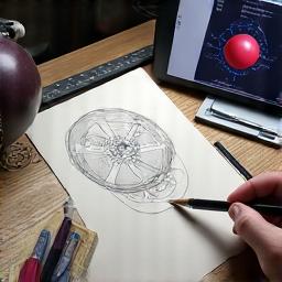 Schizzo di progettazione di una palla da bowling