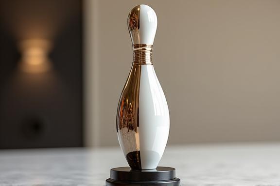 Trofeo personalizzato a forma di birillo da bowling in ceramica